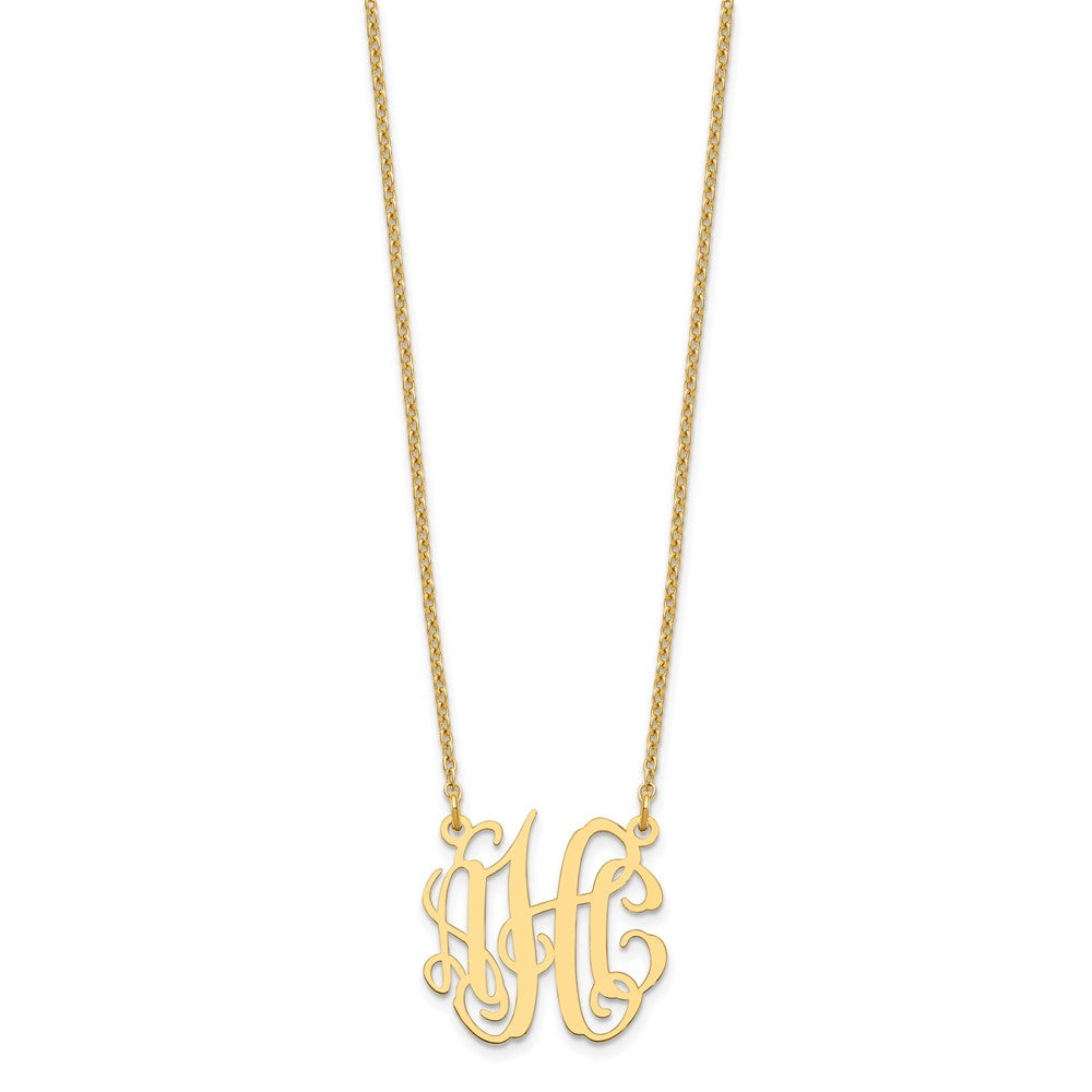 Gold Plated Sterling Silver/Gold Small Monogram Necklace
