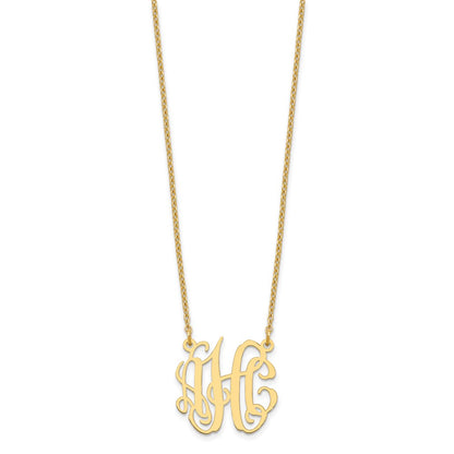 Gold Plated Sterling Silver/Gold Small Monogram Necklace