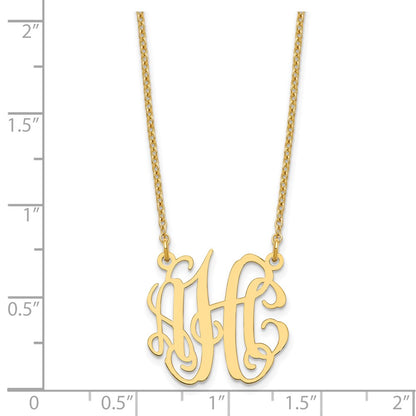Gold Plated Sterling Silver/Gold Small Monogram Necklace