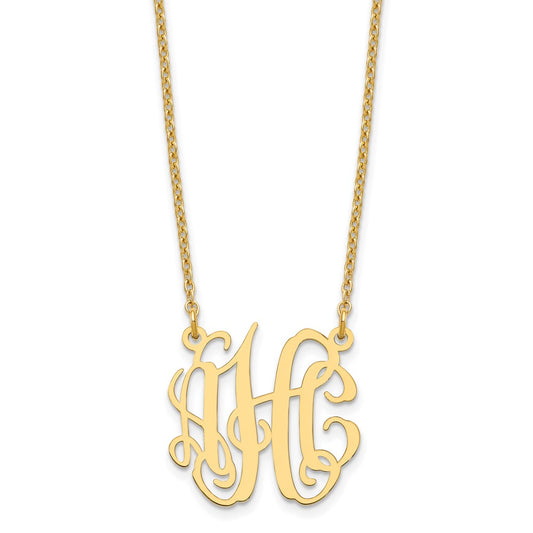 Gold Plated Sterling Silver/Gold Small Monogram Necklace