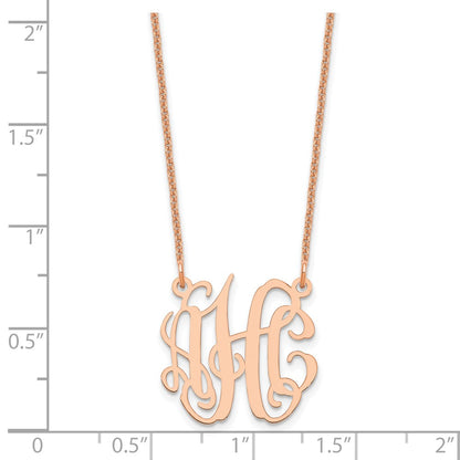 14K Rose Gold Small Monogram Necklace