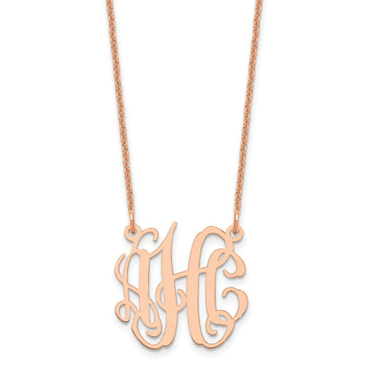 14K Rose Gold Small Monogram Necklace