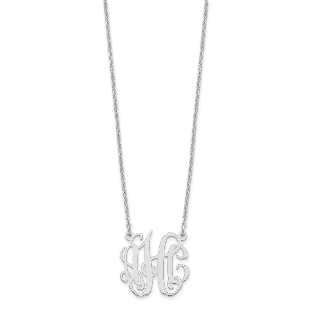 Sterling Silver Silver/Rhodium Plated Small Monogram Necklace