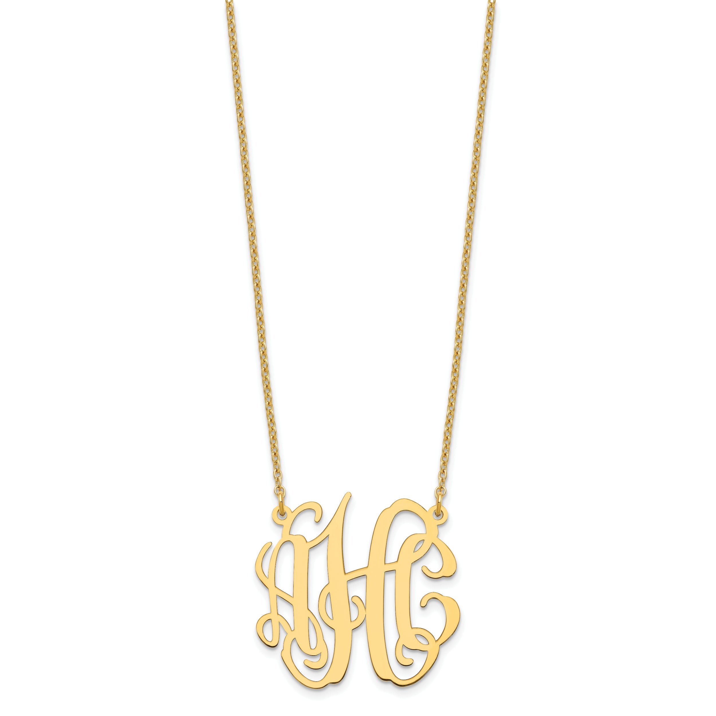 Gold Plated Sterling Silver/Gold Small Monogram Necklace