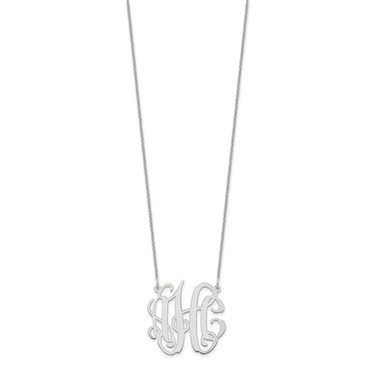 Sterling Silver Silver/Rhodium Plated Small Monogram Necklace