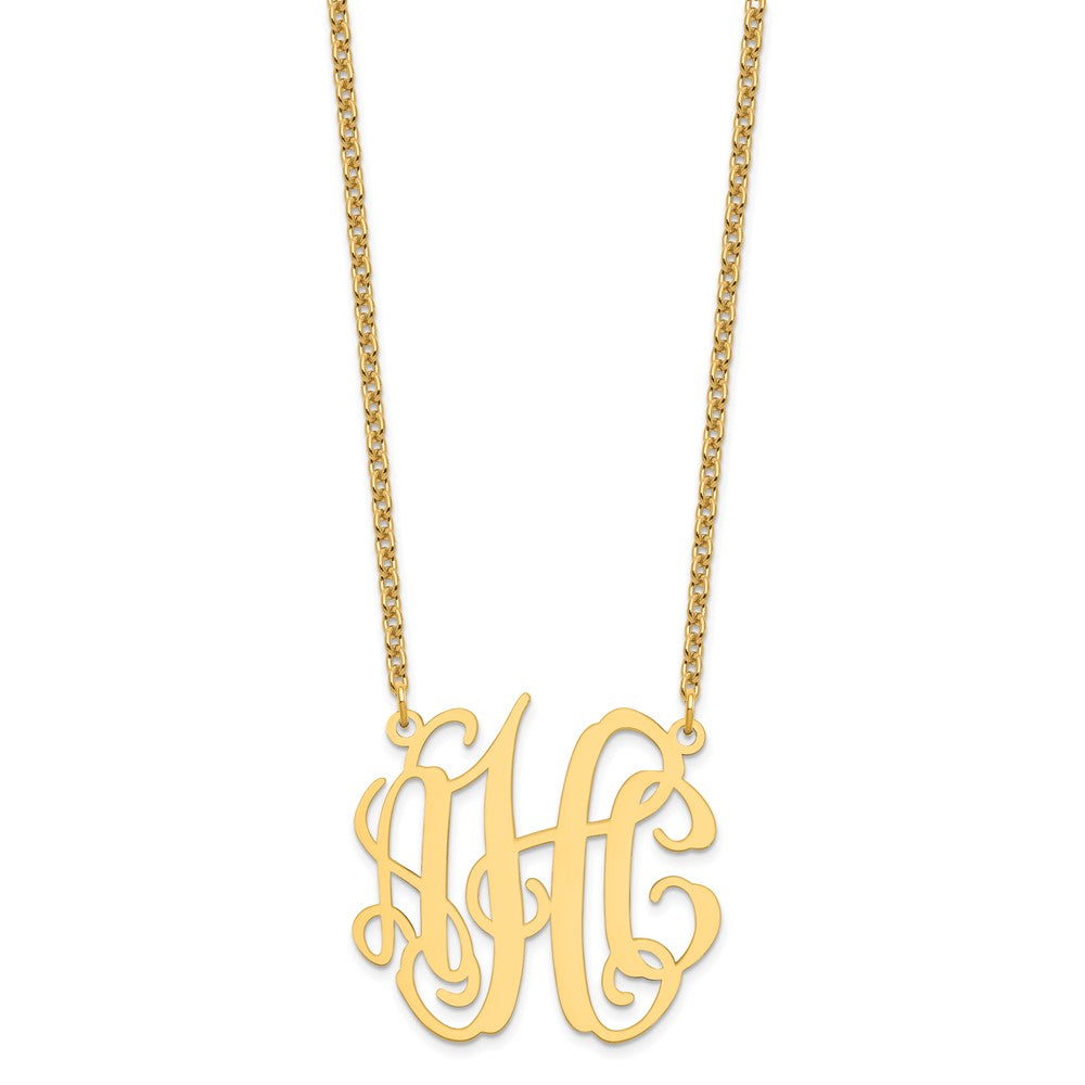 Gold Plated Sterling Silver/Gold Medium Monogram Necklace