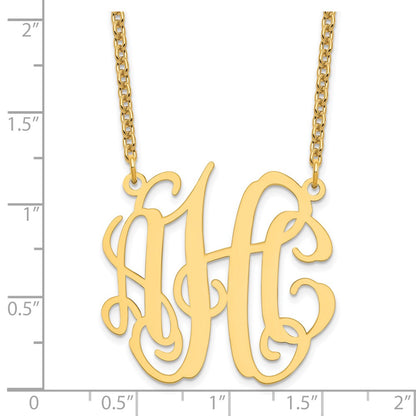 Gold Plated Sterling Silver/Gold Medium Monogram Necklace