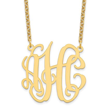 Gold Plated Sterling Silver/Gold Medium Monogram Necklace