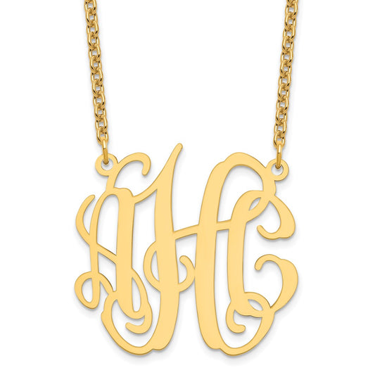 Gold Plated Sterling Silver/Gold Medium Monogram Necklace