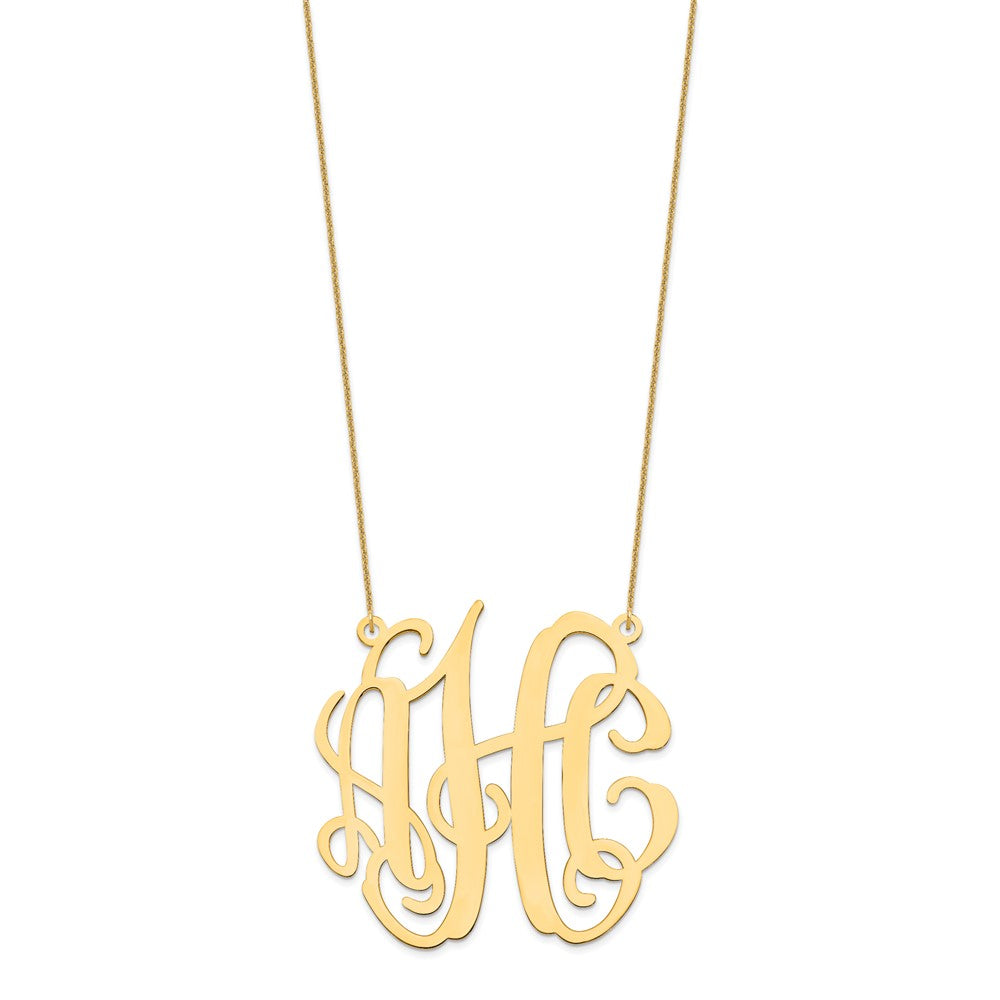 14K Yellow Gold Large Monogram Necklace