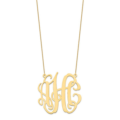 14K Yellow Gold Large Monogram Necklace