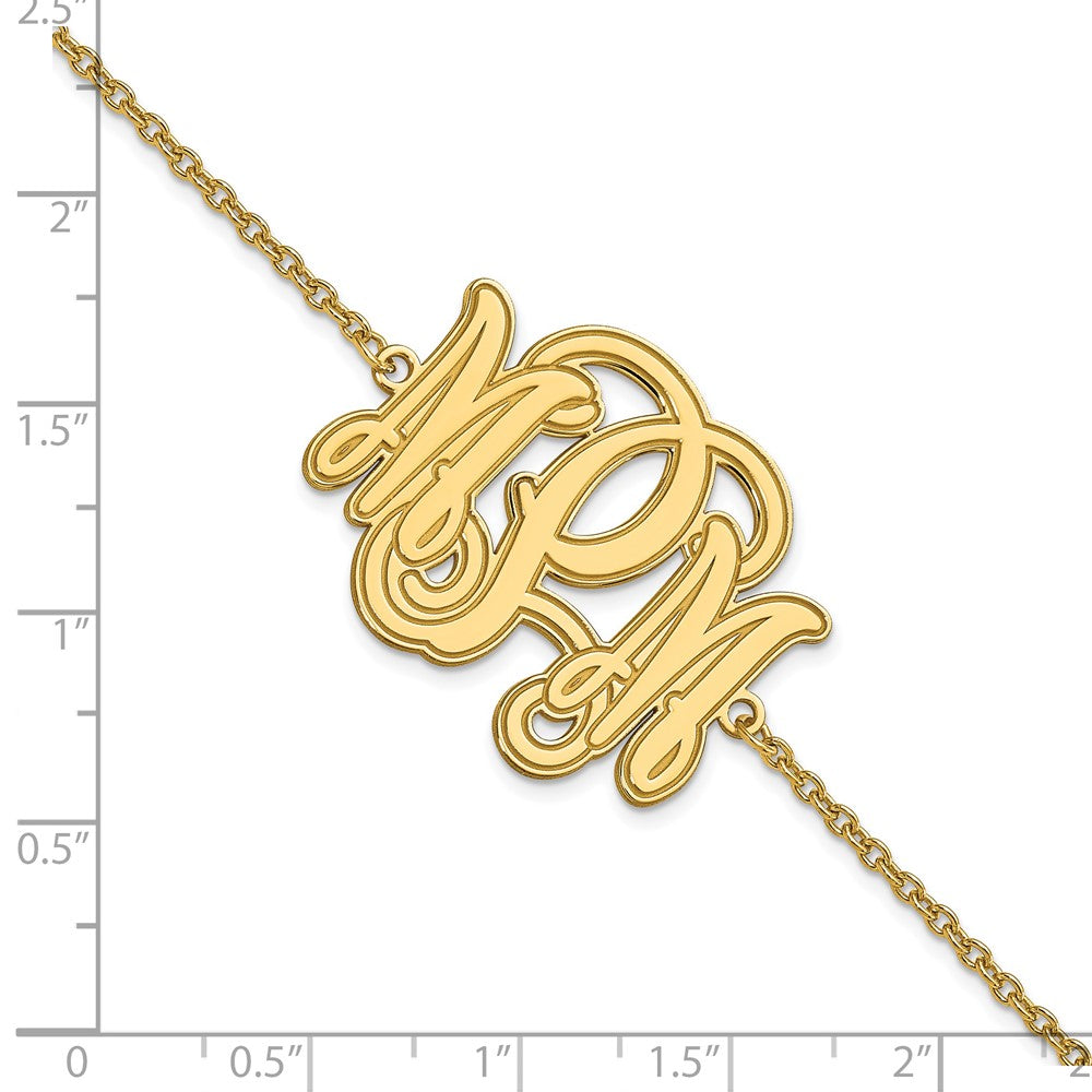 14K Yellow Gold Etched Monogram Bracelet