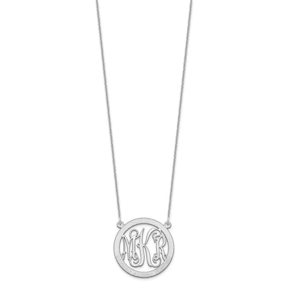 14K White Gold Small Family Monogram Necklace
