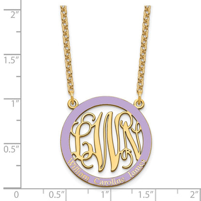 Gold Plated Small Family Monogram Epoxy Necklace