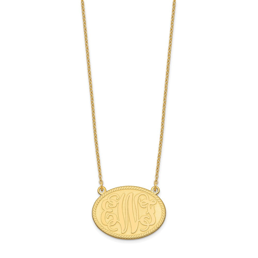 Gold Plated Sterling Silver/Gold Brushed Monogram Necklace