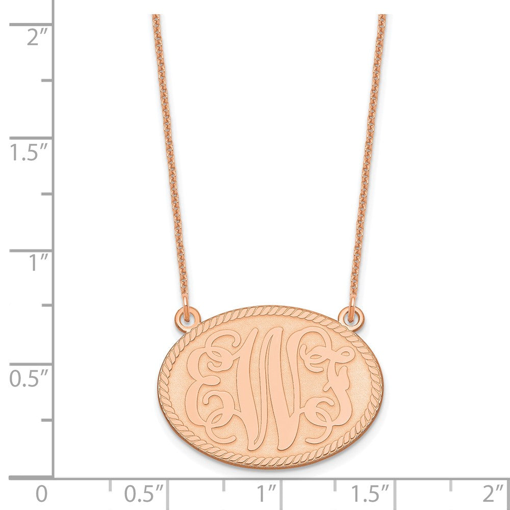 14K Rose Gold Brushed Monogram Necklace