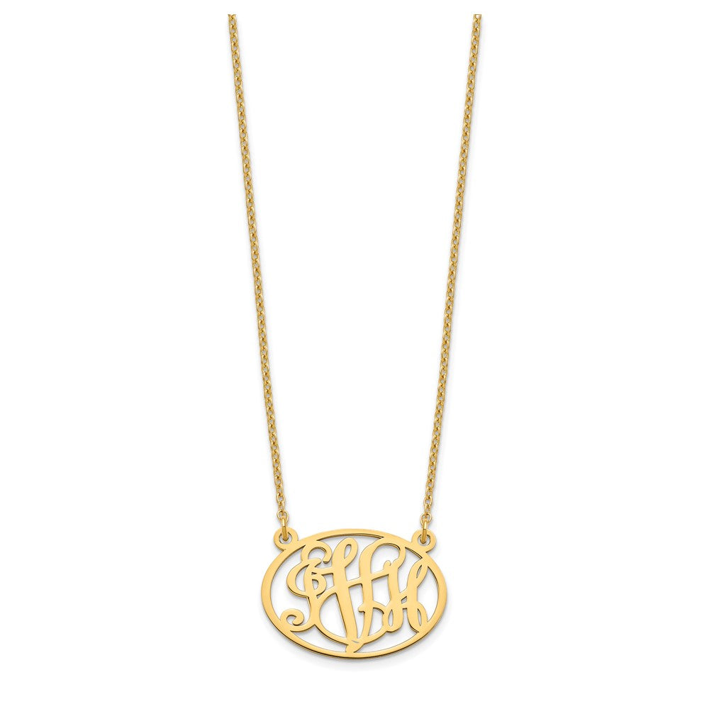 Gold Plated Sterling Silver/Gold Oval Monogram Necklace