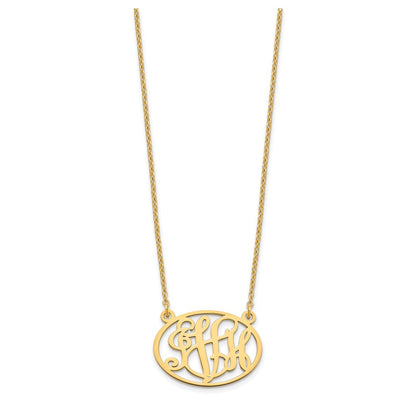 Gold Plated Sterling Silver/Gold Oval Monogram Necklace