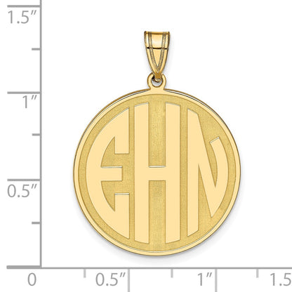 Gold Plated Sterling Silver/Gold Round Block Letter Monogram Pendant