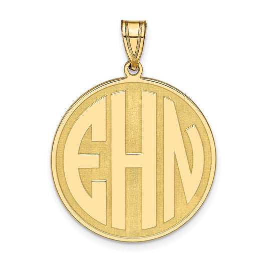 Gold Plated Sterling Silver/Gold Round Block Letter Monogram Pendant
