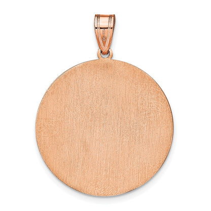 14K Rose Gold Round Block Letter Monogram Pendant