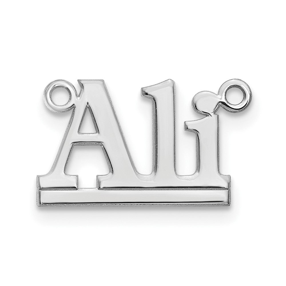 14K White Gold Underlined Name Plate