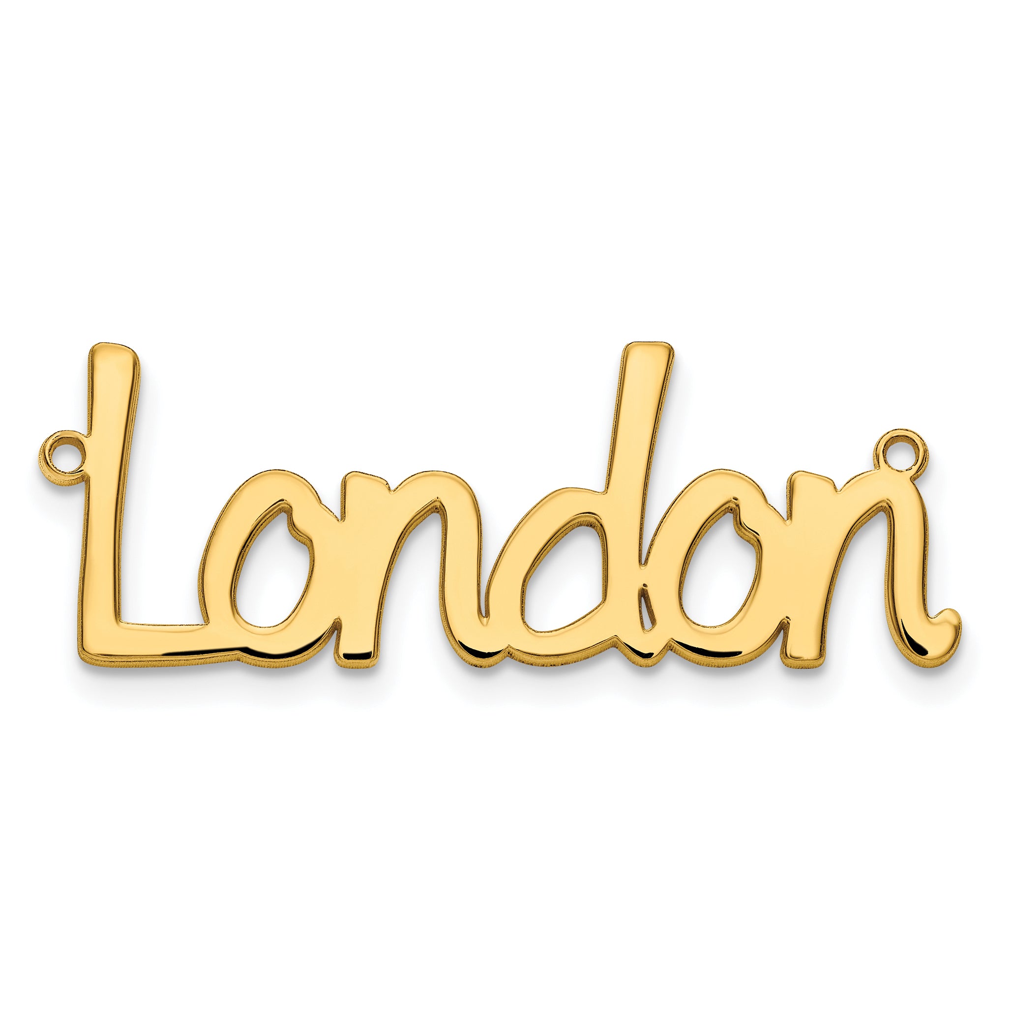 Gold Plated Sterling Silver/Gold Polished Name Plate