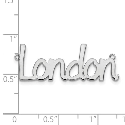 Sterling Silver Silver/Rhodium Plated Polished Name Plate