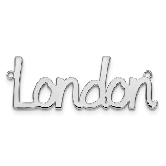 Sterling Silver Silver/Rhodium Plated Polished Name Plate