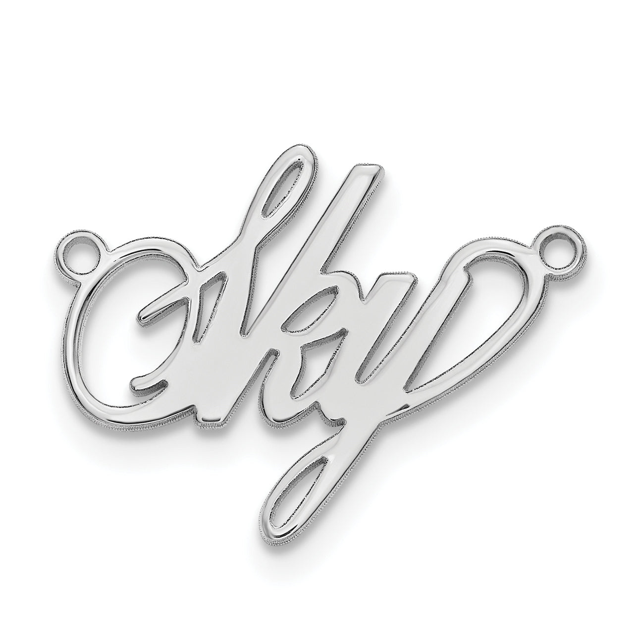 Sterling Silver Silver/Rhodium Plated Polished Surrey Font Name Plate