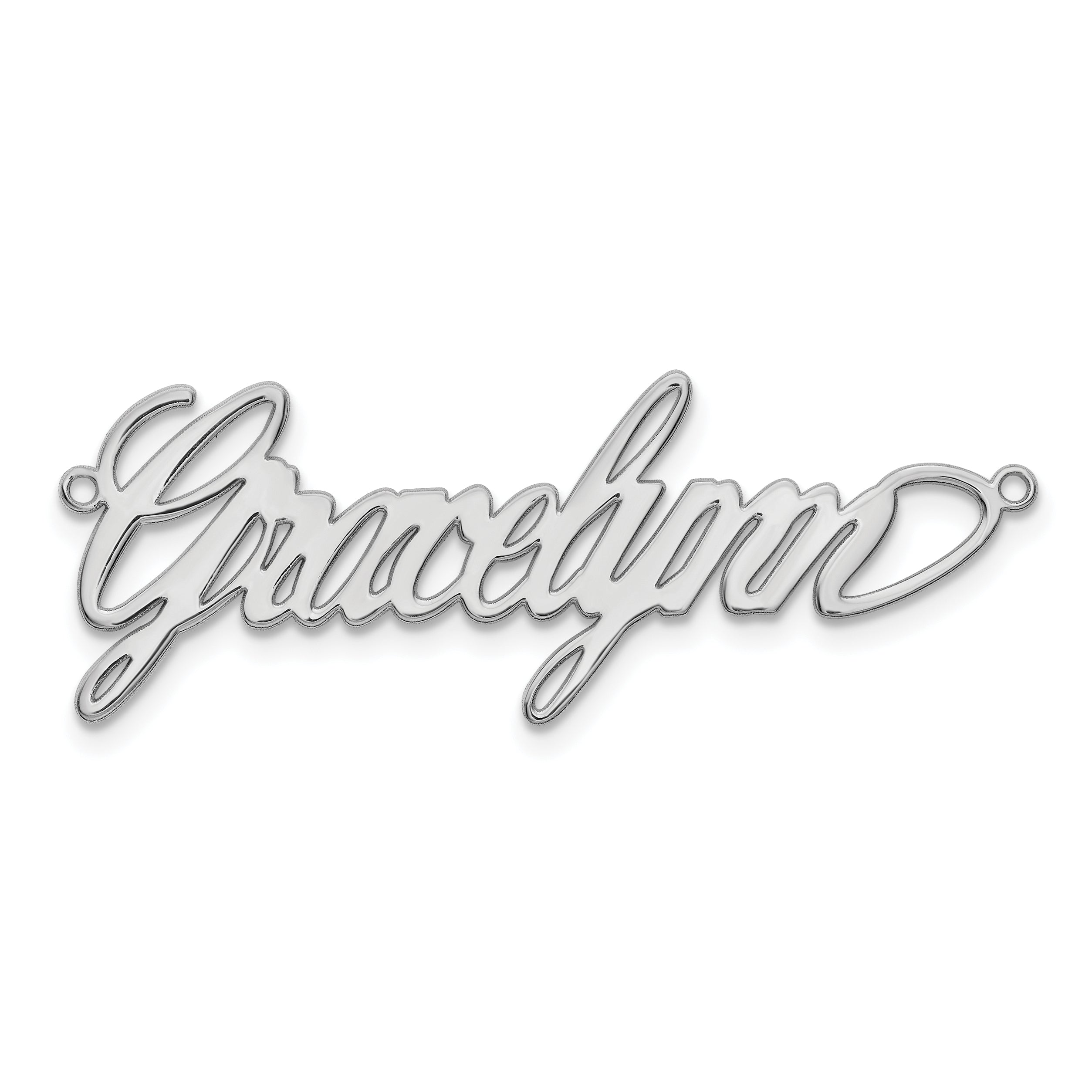 Sterling Silver Silver/Rhodium Plated Polished Surrey Font Name Plate