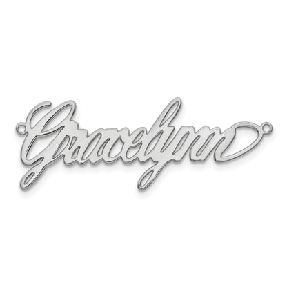 Sterling Silver Silver/Rhodium Plated Polished Surrey Font Name Plate