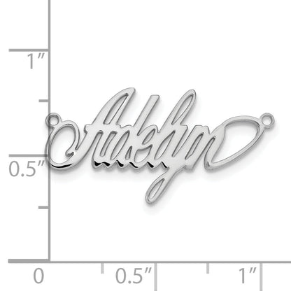 Sterling Silver Silver/Rhodium Plated Polished Surrey Font Name Plate