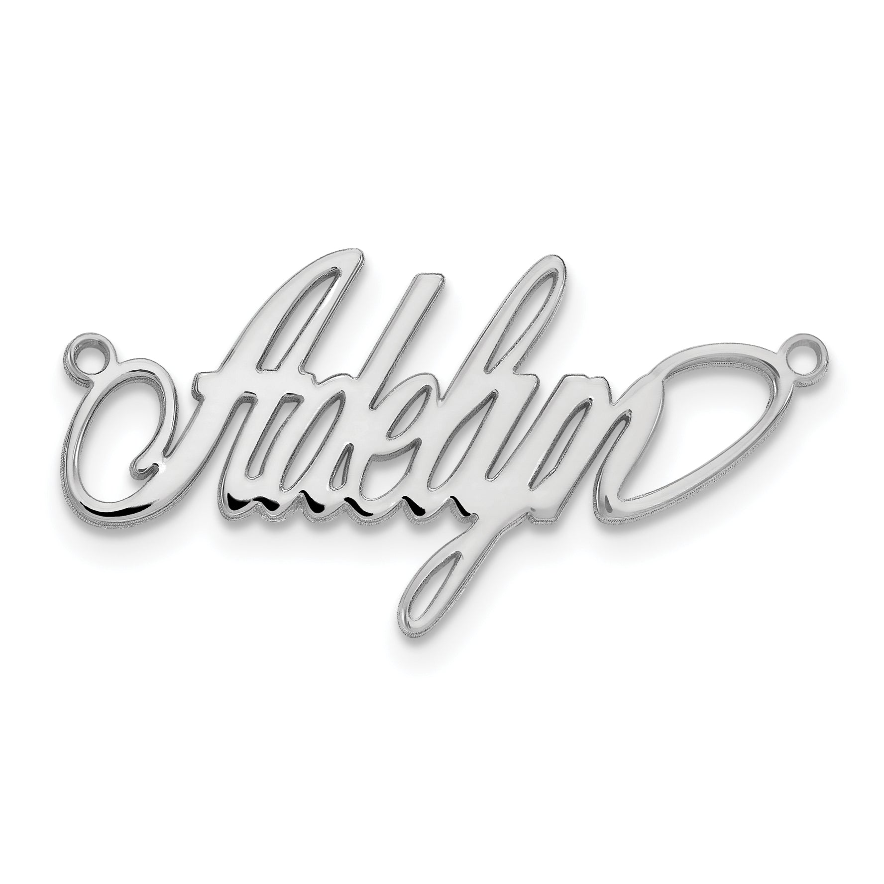 Sterling Silver Silver/Rhodium Plated Polished Surrey Font Name Plate