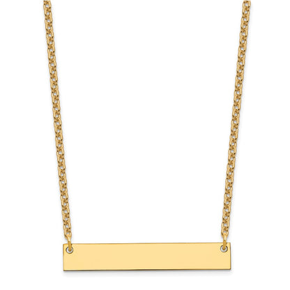 Gold Plated Sterling Silver/Gold Medium Blank Bar Necklace