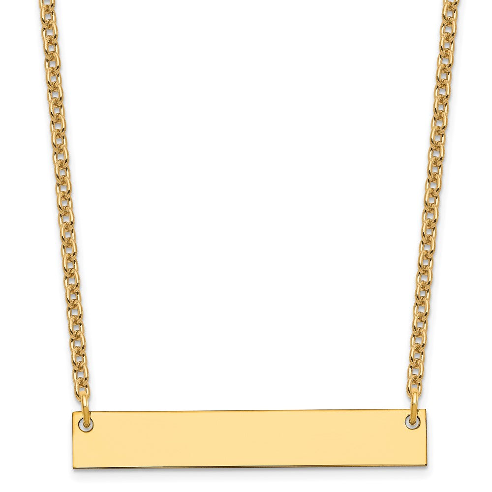 Gold Plated Sterling Silver/Gold Medium Blank Bar Necklace