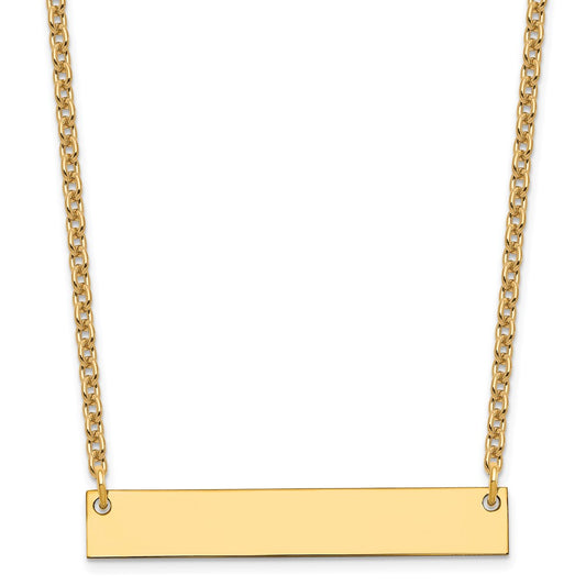 Gold Plated Sterling Silver/Gold Medium Blank Bar Necklace