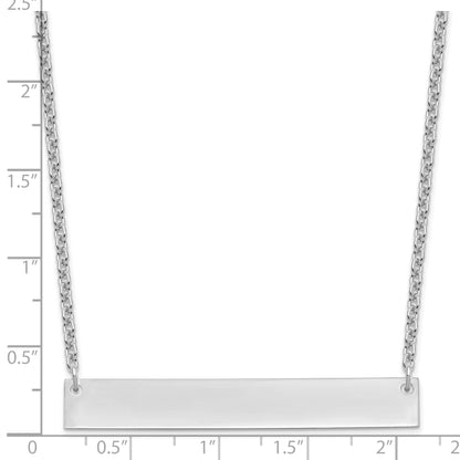 Sterling Silver Silver/Rhodium Plated Large Blank Bar Necklace