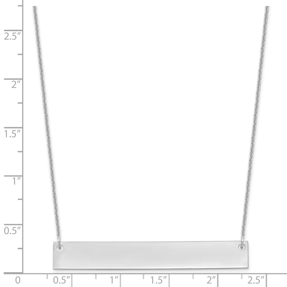 14K White Gold Large Blank Bar Necklace