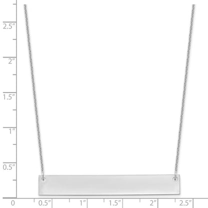 14K White Gold Large Blank Bar Necklace