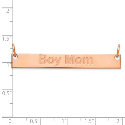 Rose Plated Large Capitalized Arial Rounded Bar Necklace