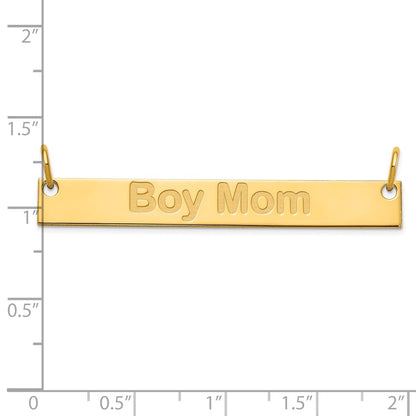 14K Yellow Gold Large Capitalized Arial Rounded Bar Necklace