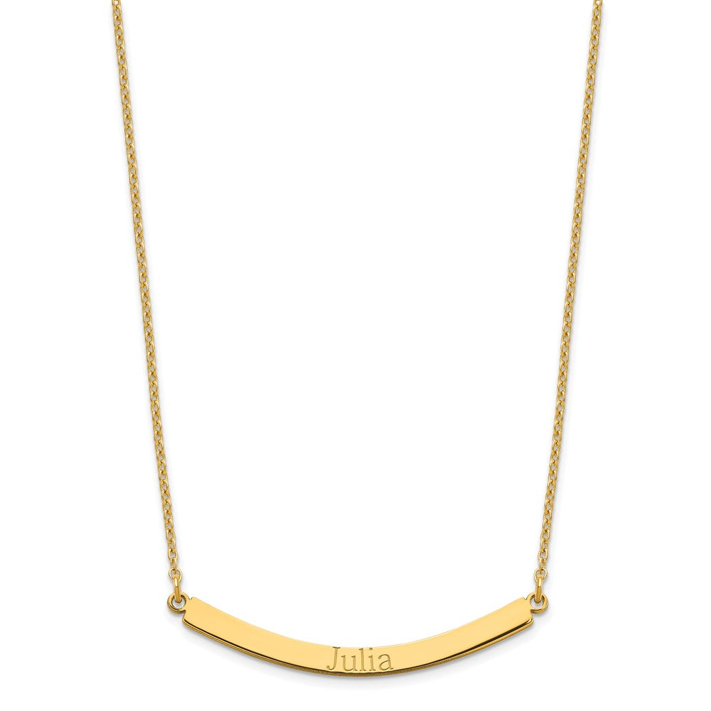 Gold Plated Sterling Silver/Gold Curved Bar Necklace