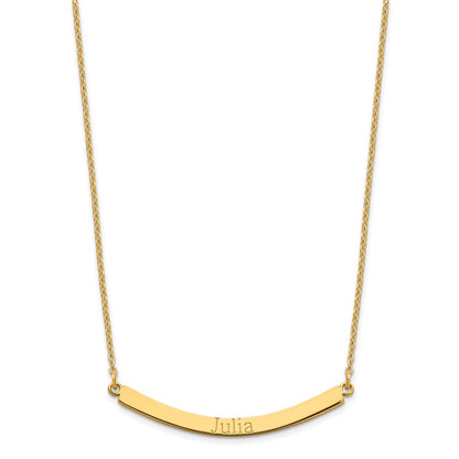 Gold Plated Sterling Silver/Gold Curved Bar Necklace