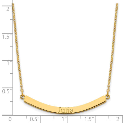Gold Plated Sterling Silver/Gold Curved Bar Necklace
