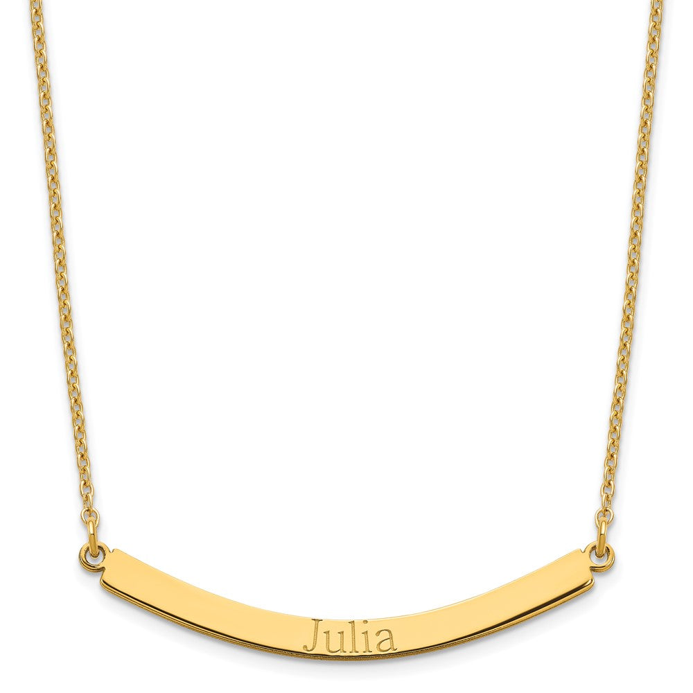 Gold Plated Sterling Silver/Gold Curved Bar Necklace