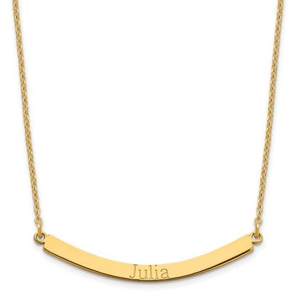 Gold Plated Sterling Silver/Gold Curved Bar Necklace