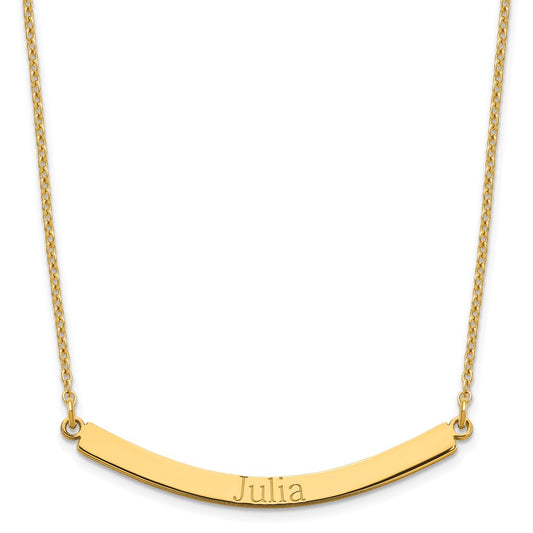 Gold Plated Sterling Silver/Gold Curved Bar Necklace
