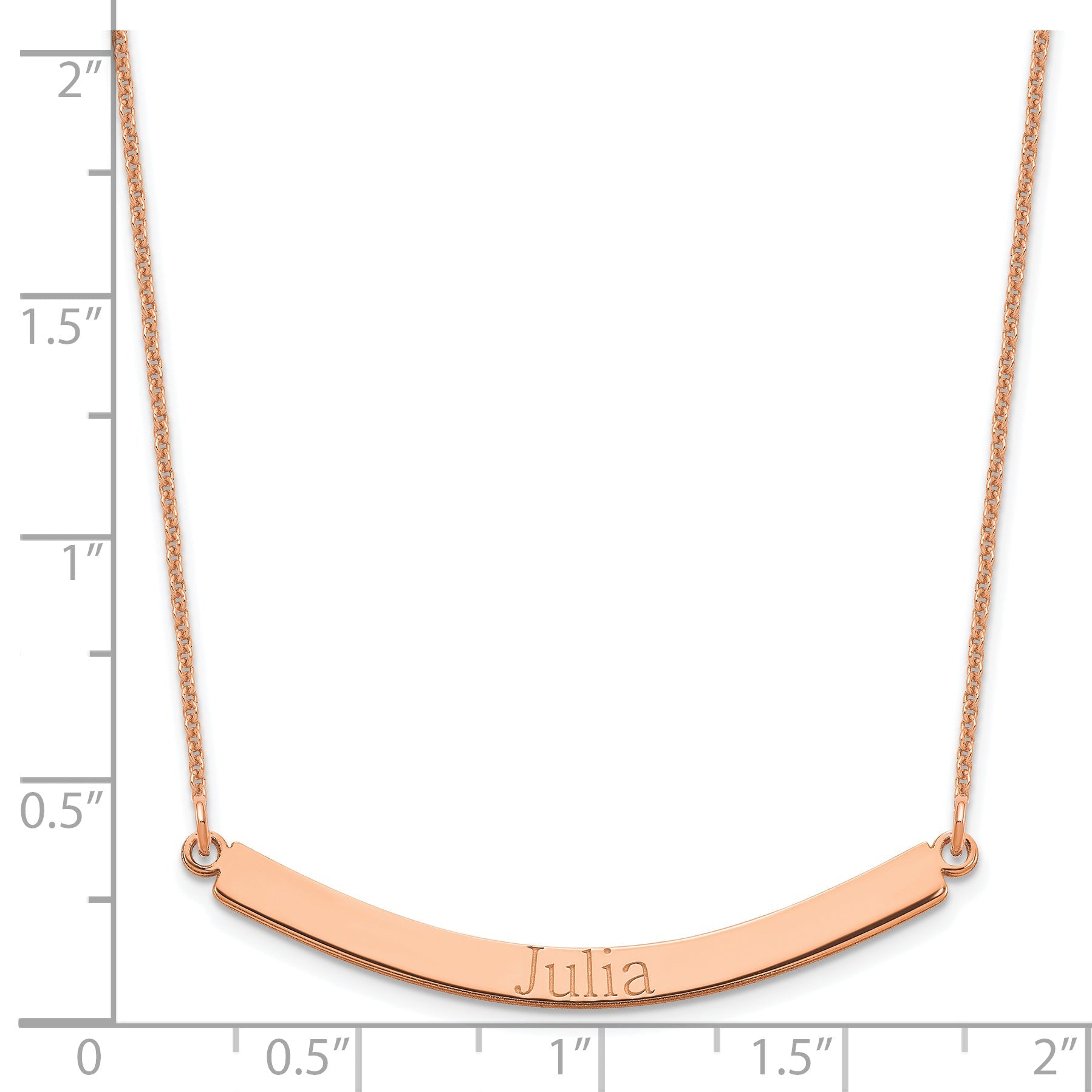 14K Rose Gold Curved Bar Necklace