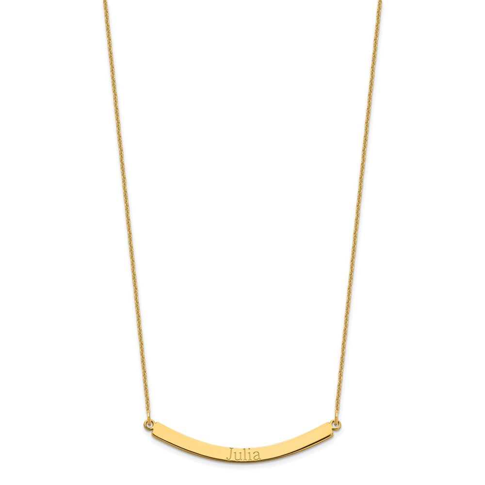14K Yellow Gold Curved Bar Necklace